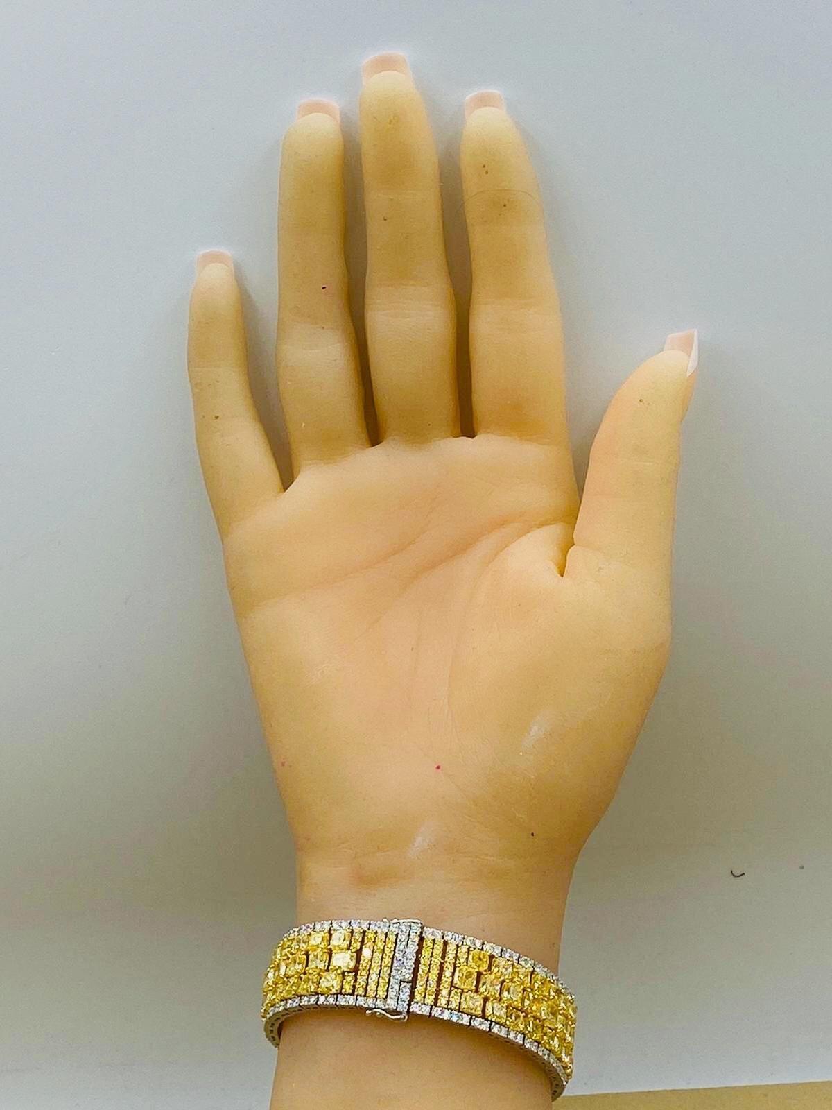 Emilio Jewelry Natural 47 Carat Yellow Diamond Bracelet