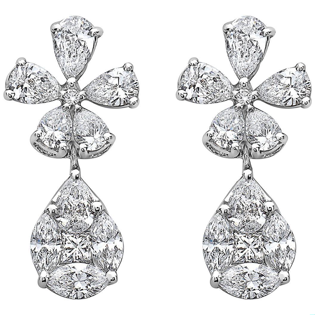 Emilio Jewelry Petite Flower and Teardrop Dangle Earring