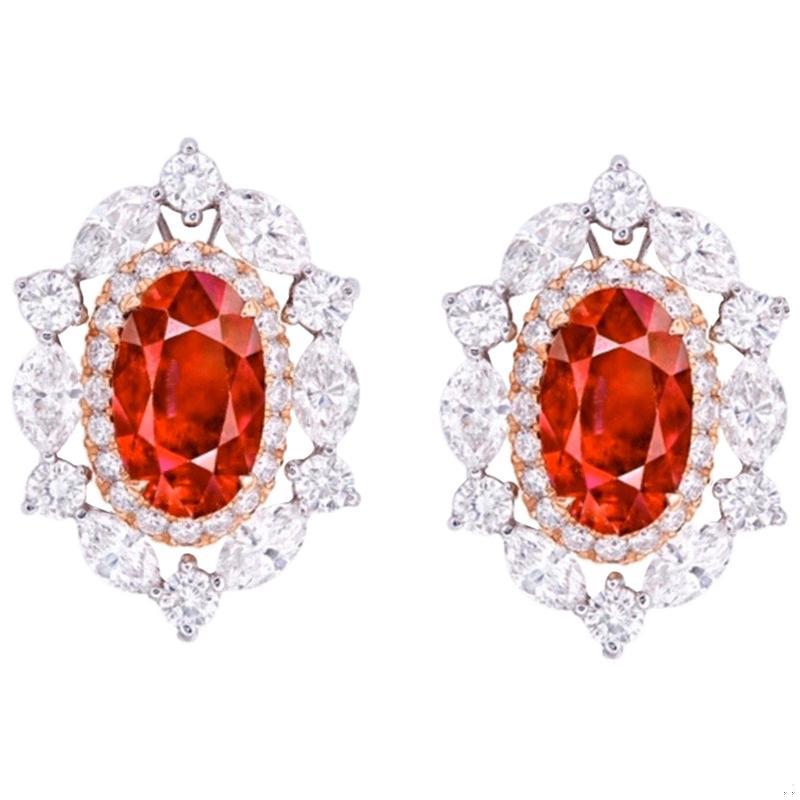 Emilio Jewelry Ruby Diamond Earrings