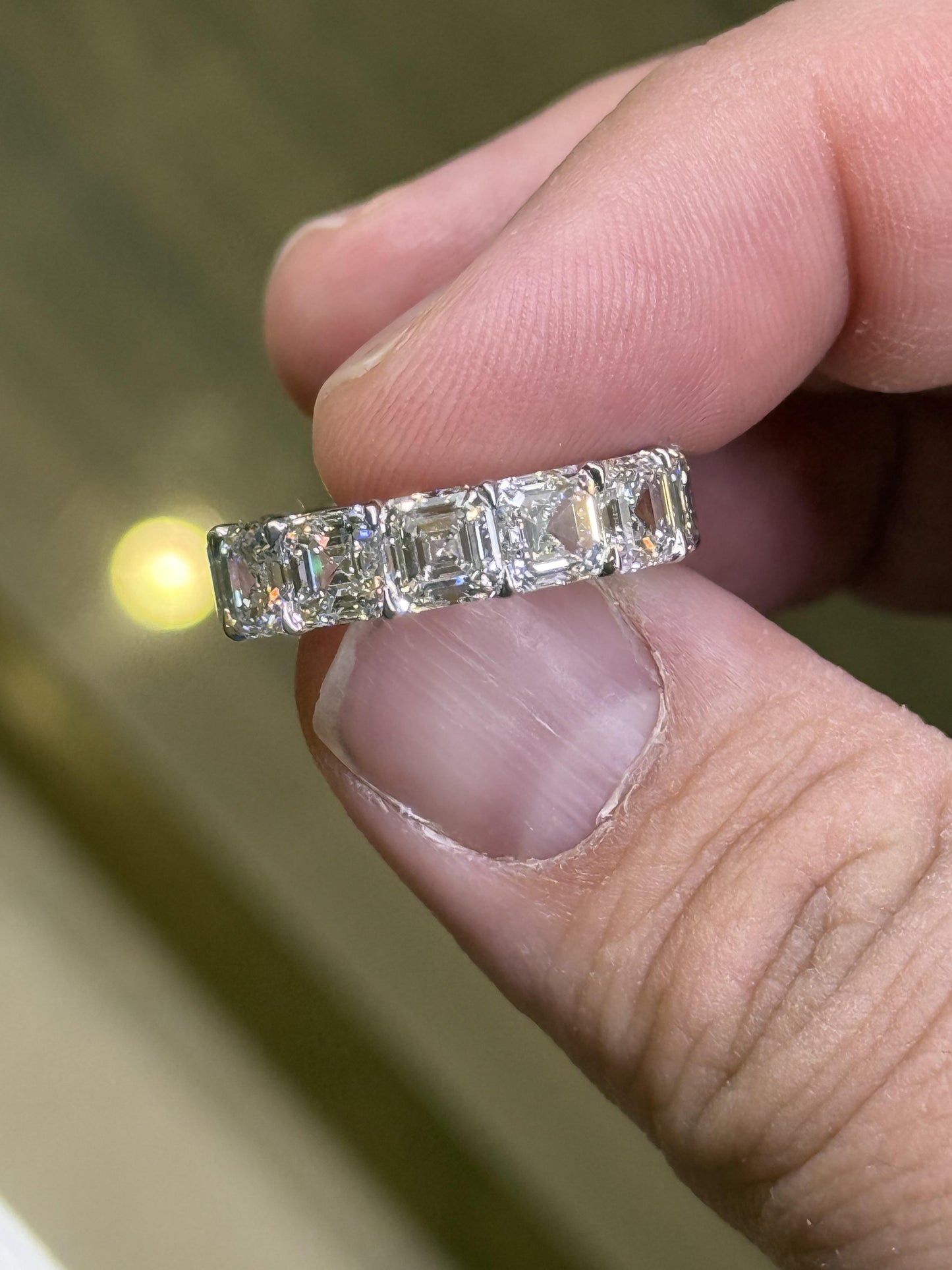 Emilio Jewelry Gia Certified 1.00 Carat Each Asscher Cut Diamond Eternity Band