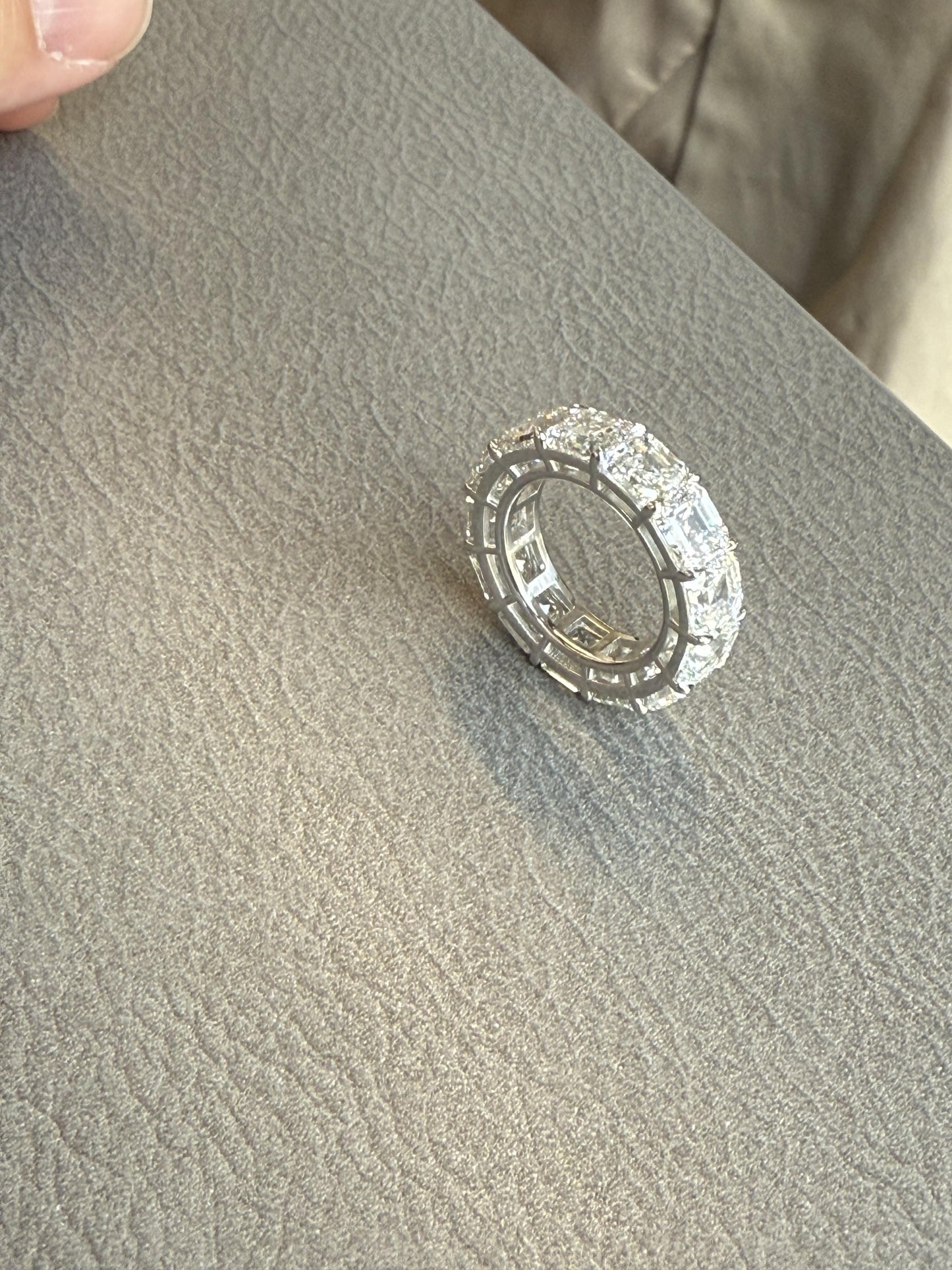 Emilio Jewelry Gia Certified 1.00 Carat Each Asscher Cut Diamond Eternity Band