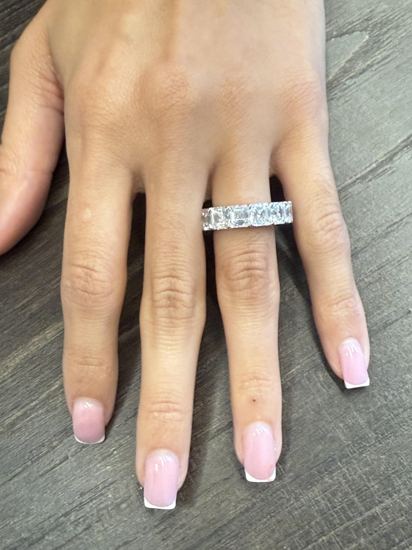 Emilio Jewelry Gia Certified 1.00 Carat Each Asscher Cut Diamond Eternity Band