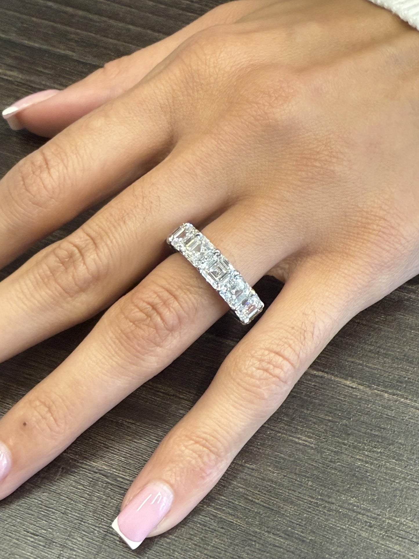 Emilio Jewelry Gia Certified 1.00 Carat Each Asscher Cut Diamond Eternity Band
