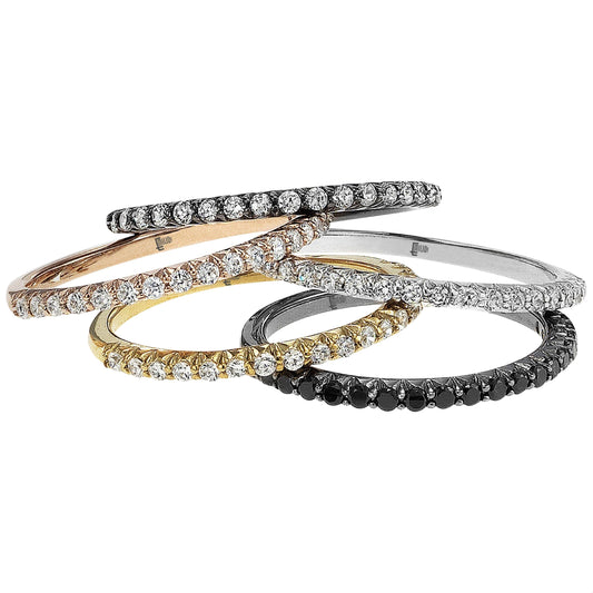 Set of Four Stackable Diamond Rings