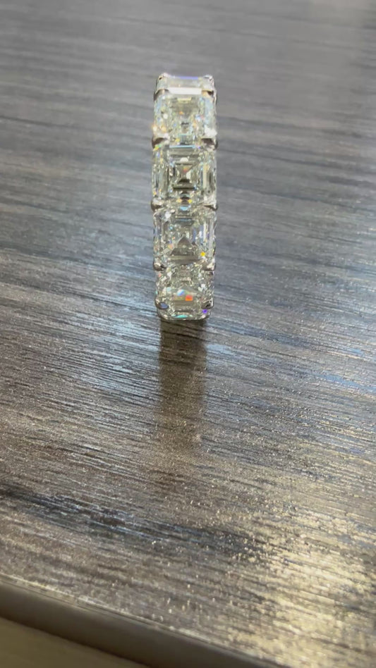 Emilio Jewelry Gia Certified 1.00 Carat Each Asscher Cut Diamond Eternity Band