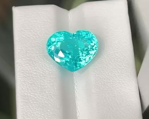 Emilio Jewelry Certified 6.90 Carat Neon Paraiba Heart