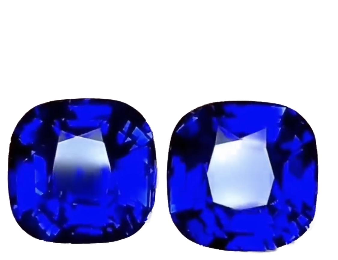 Emilio Jewelry Certified 15.00 Carat No Heat Royal Blue Sapphire Earring