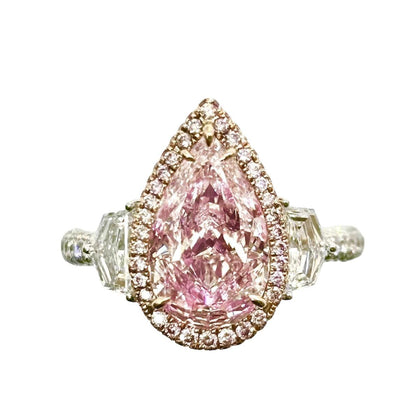 Emilio Jewelry Gia Certified Pear Shape Pink Diamond Ring