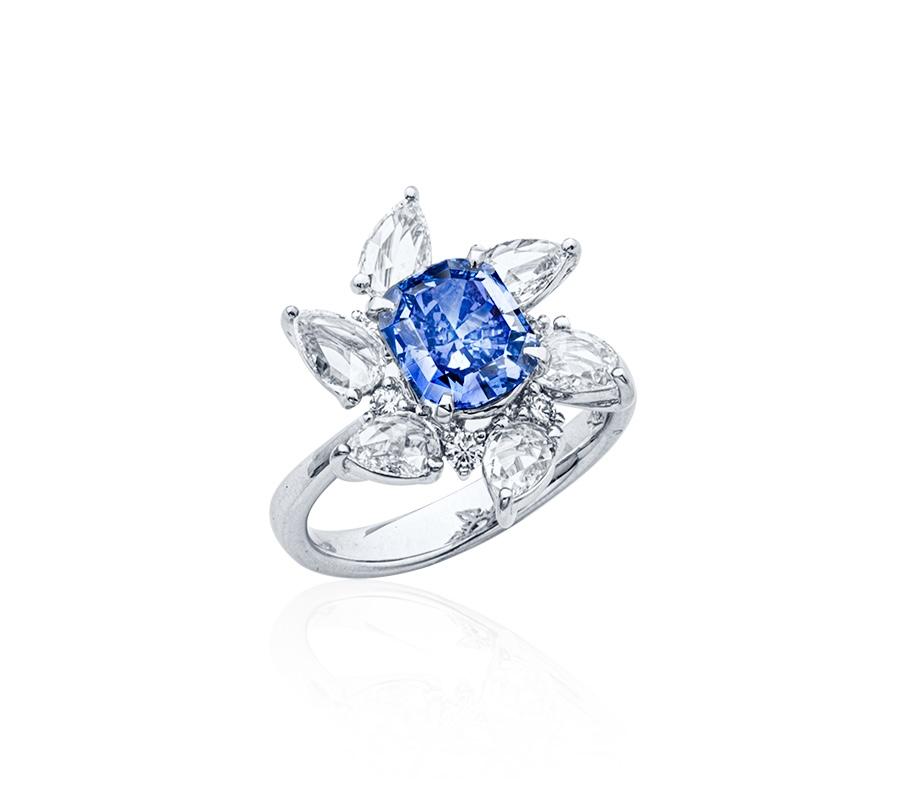 Emilio Jewelry Gia Certified 2.00 Carat Vivid Blue Diamond Ring