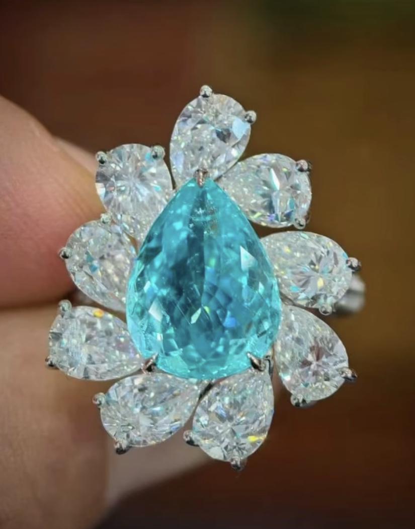 Emilio Jewelry Certified Electric Paraiba Ring