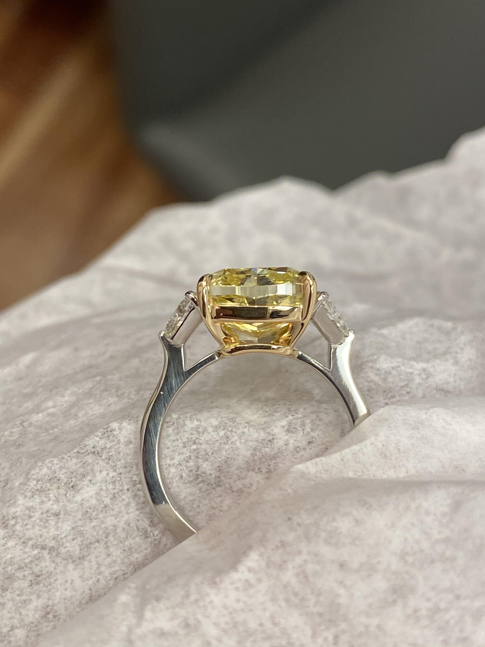 Emilio Jewelry Gia Certified 7.00 Carat Fancy Vivid Yellow Diamond Ring