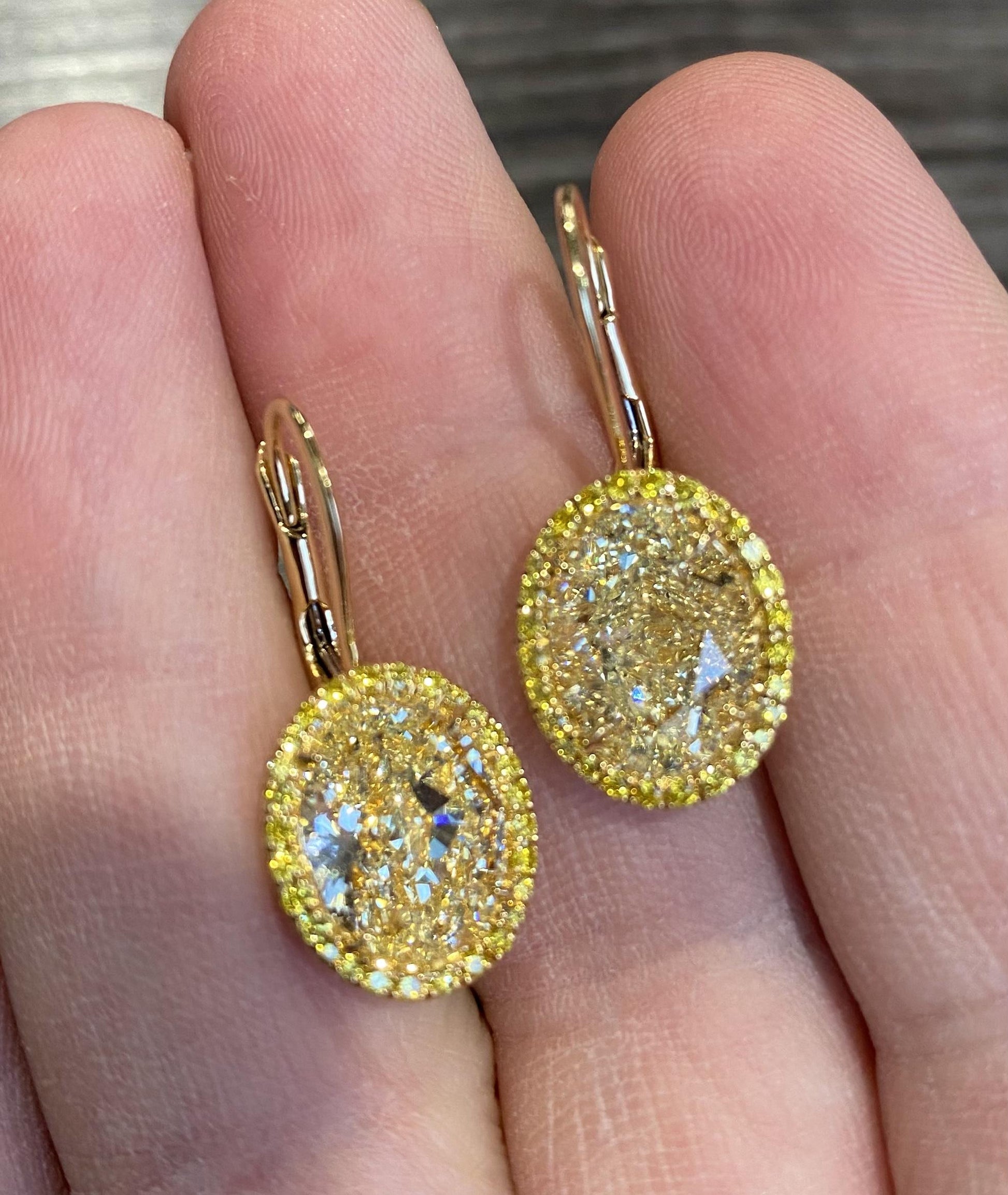 Emilio Jewelry Gia Certified 11.00 Carat Yellow Diamond Earrings