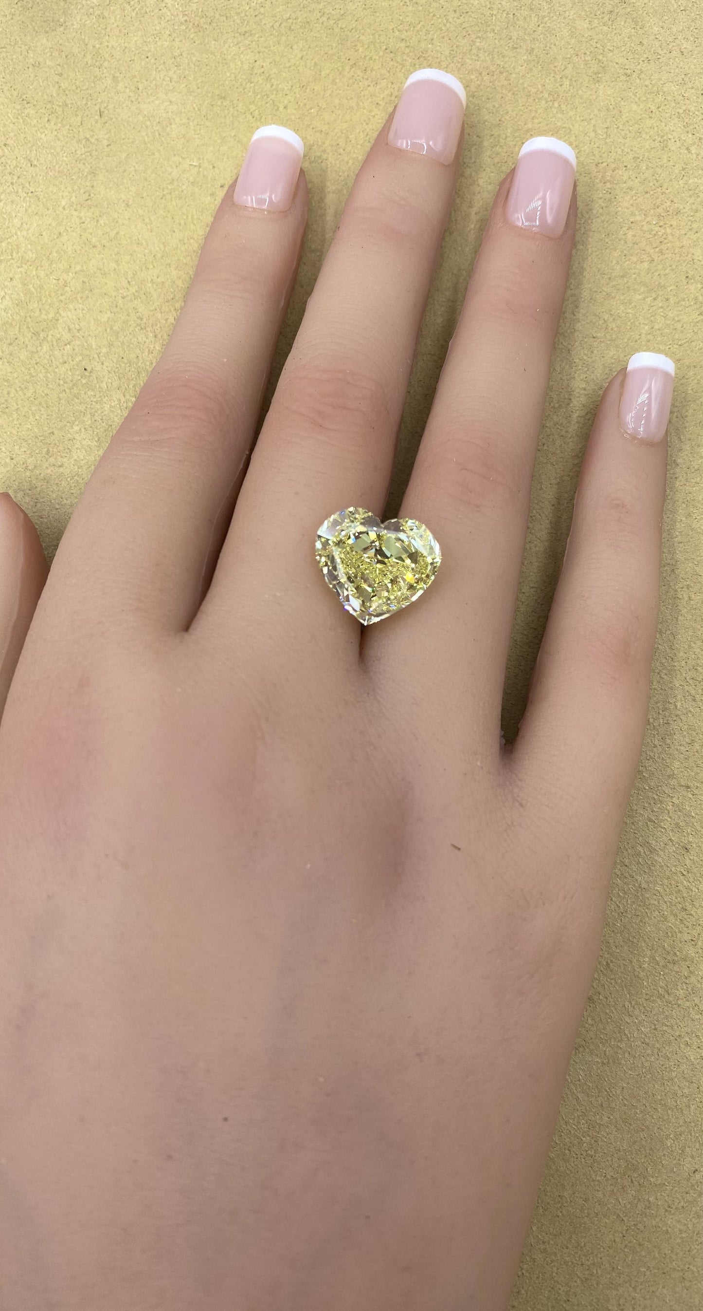 Emilio Jewelry Gia Certified 11.00 Carat Fancy Yellow Heart Diamond