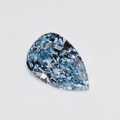 Emilio Jewelry Gia Certified 1.60 Carat Vivid Blue Pear Shape Golconda Diamond