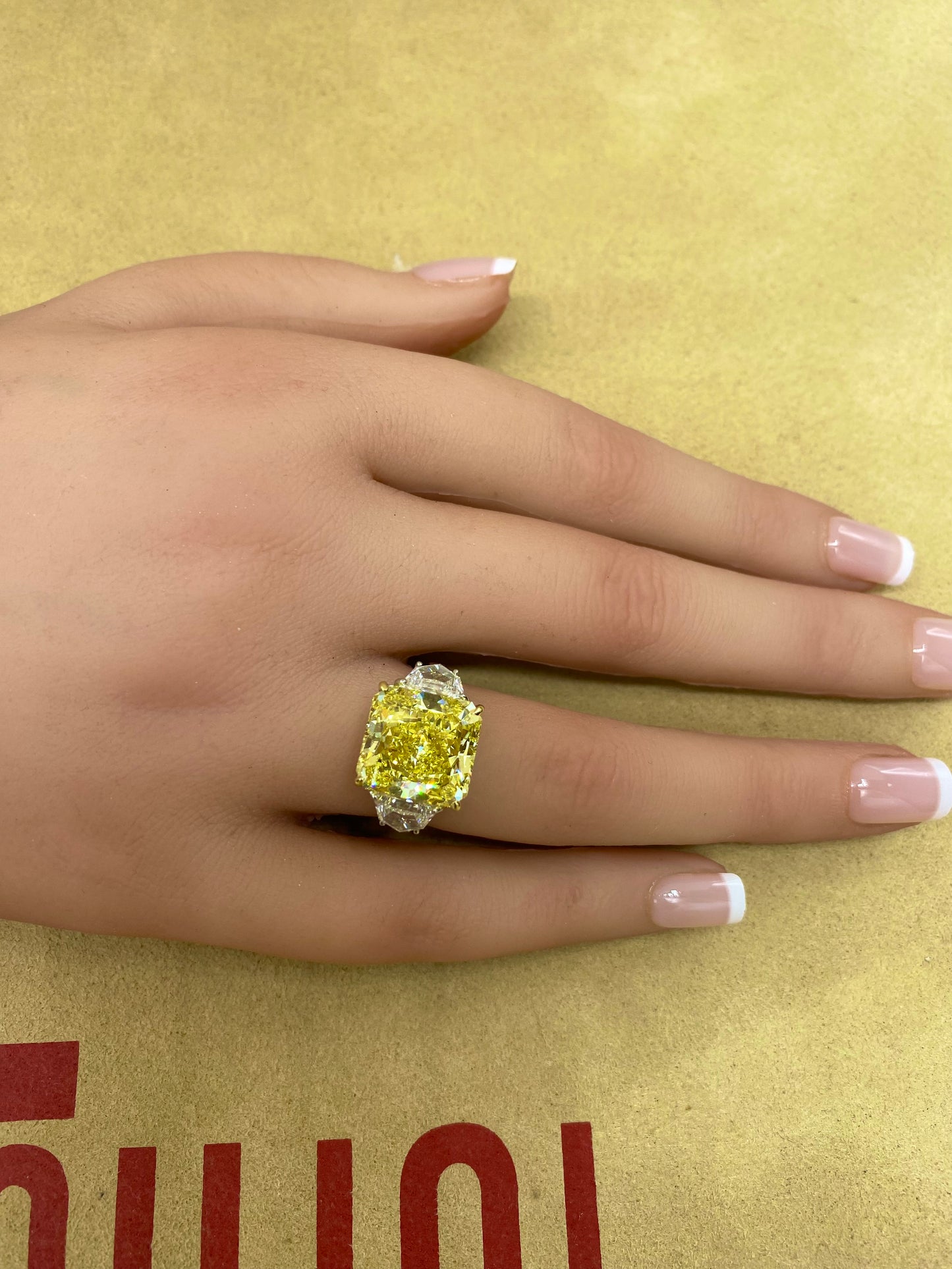 Emilio Jewelry Gia Certified 11.00 Carat Vivid Yellow Diamond Ring