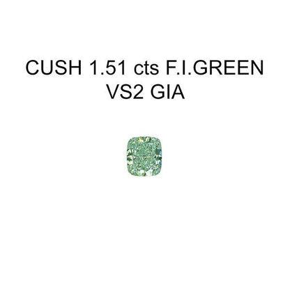 Emilio Jewelry GIA Certified 1.50 Carat Fancy Intense Pure Green Diamond