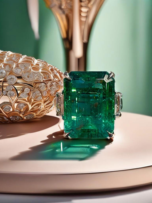 Emilio Jewelry Certified 17.30 Carat Magnificent Emerald Ring