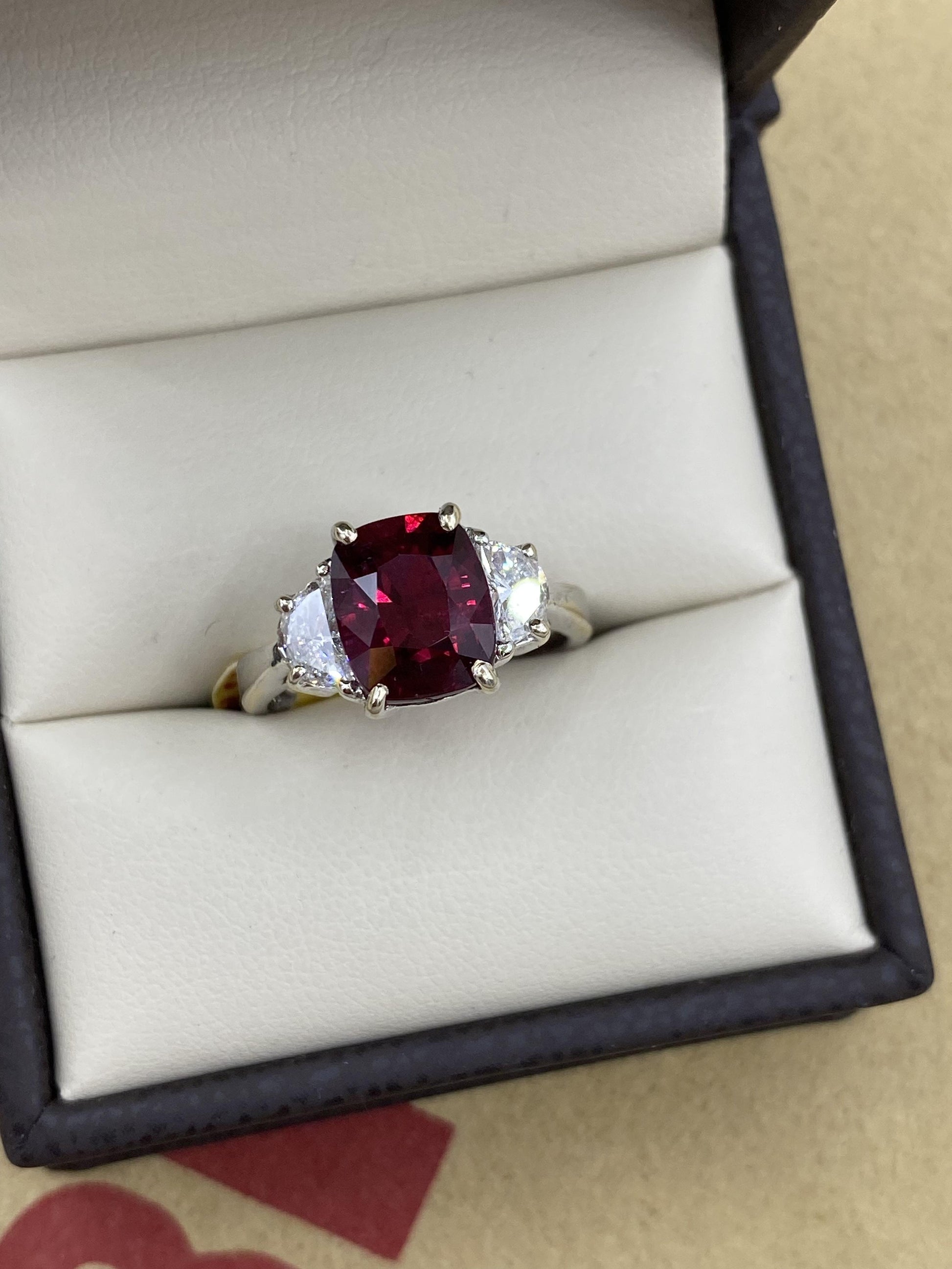 Emilio Jewelry Certified 4.00 Carat No Heat Ruby Ring