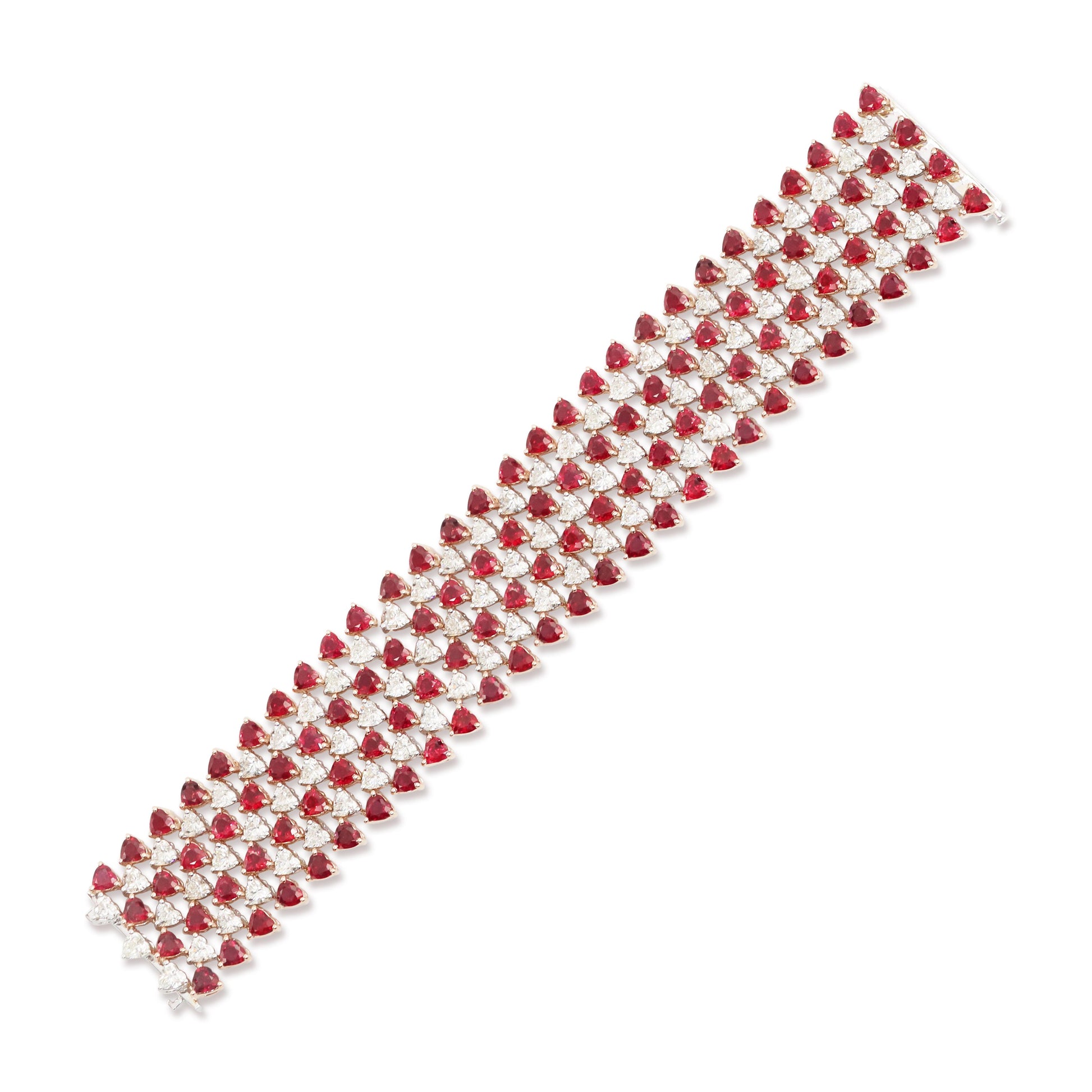 Emilio Jewelry Wide 44.00 Carat Ruby Bracelet