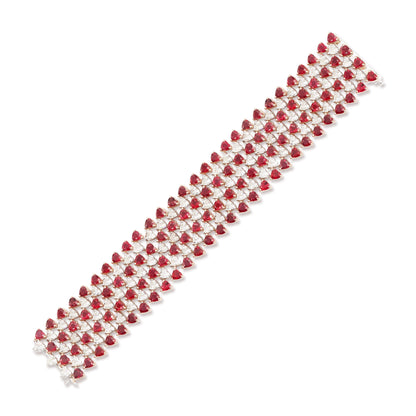 Emilio Jewelry Wide 44.00 Carat Ruby Bracelet