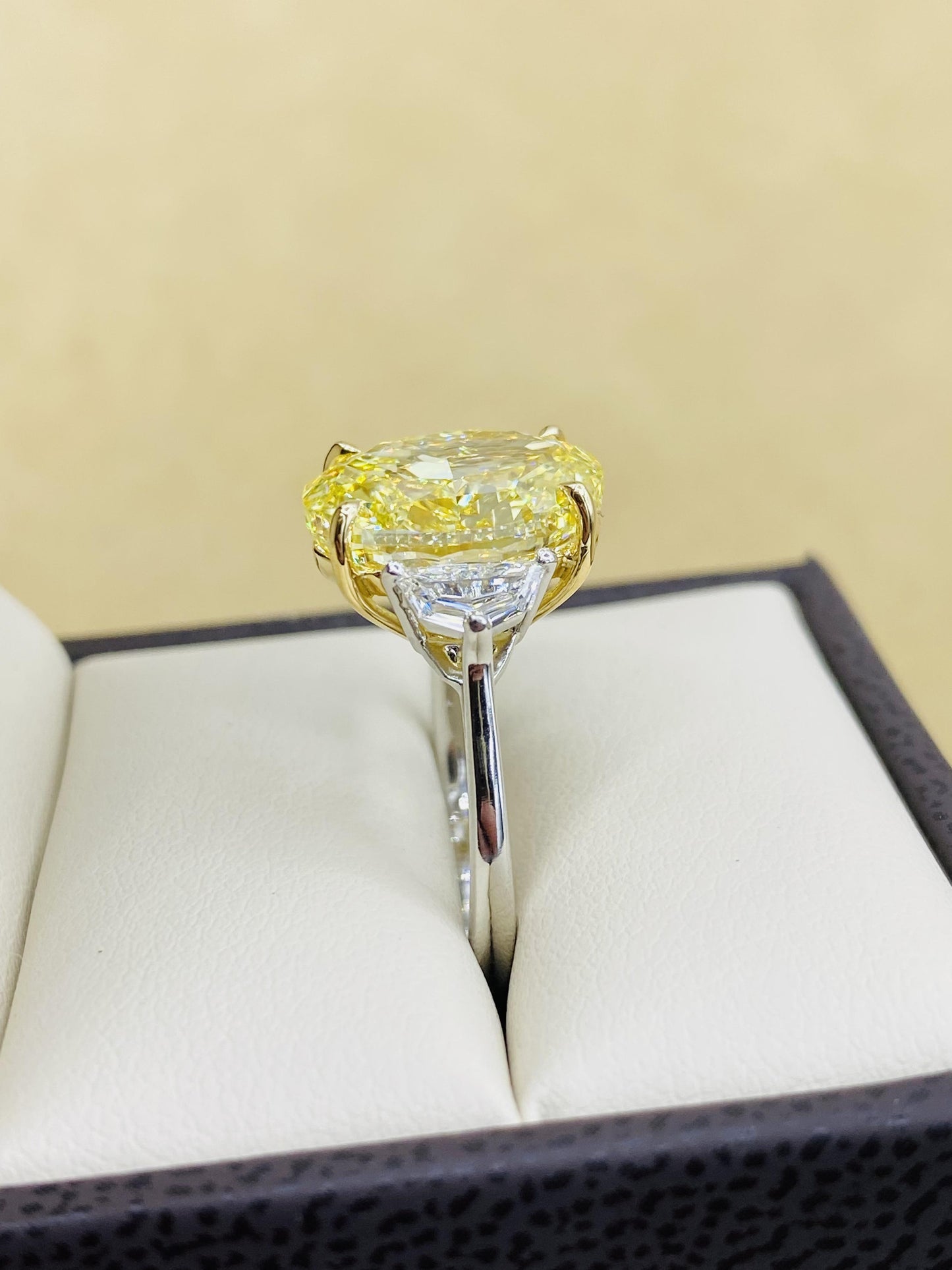 Emilio Jewelry GIA Certified 7.00 Carat Oval Fancy Intense Yellow Diamond Ring