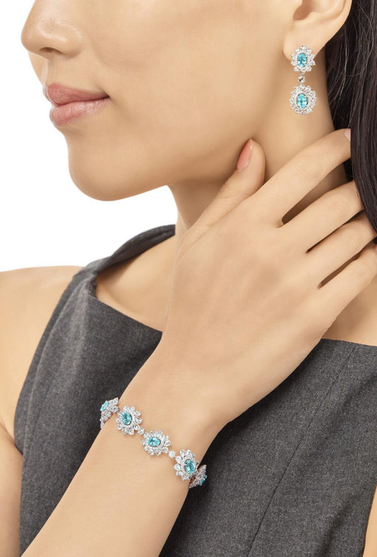 Emilio Jewelry Paraiba Bracelet Earring Suite