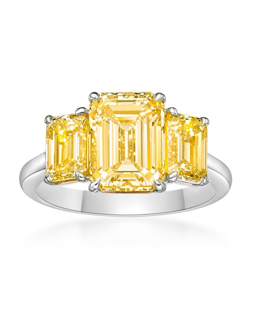 Emilio Jewelry Gia Certified 5.26 Carat Yellow Diamond Ring