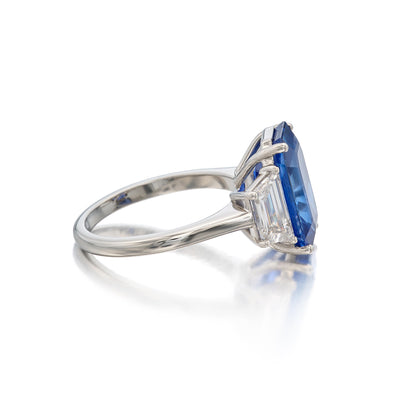 Emilio Jewelry Certified 8.75 Carat Burma No Heat Sapphire Ring