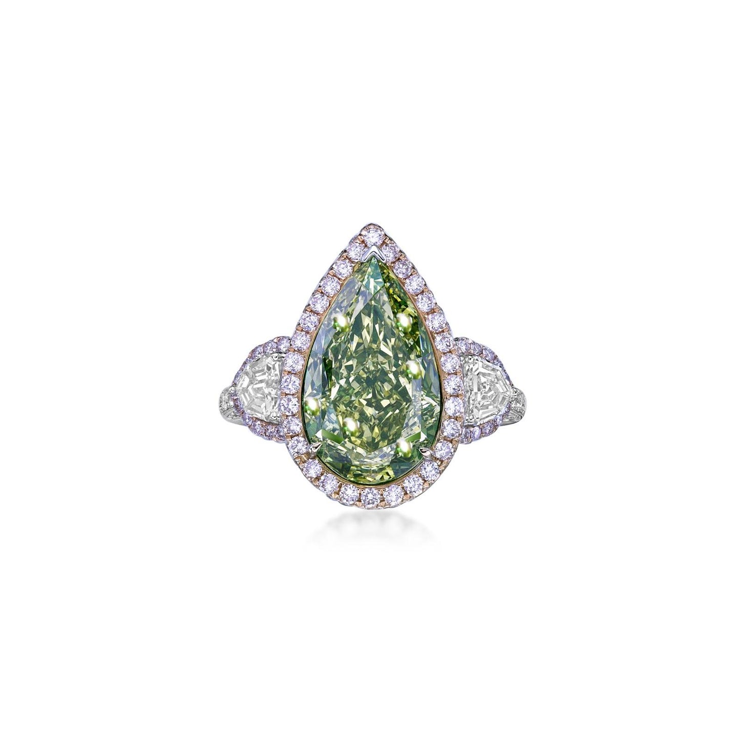 Emilio Jewelry Gia Certified Fancy Deep Greenish Yellow Diamond Ring