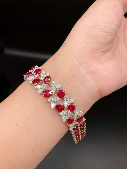 Emilio Jewelry Grs Certified Vivid Red Burma No Heat 38.00 Carat Bracelet