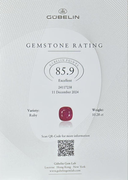 Emilio Jewelry Certified 10.29 Carat Pigeon Blood No Heat Burma Ruby Ring