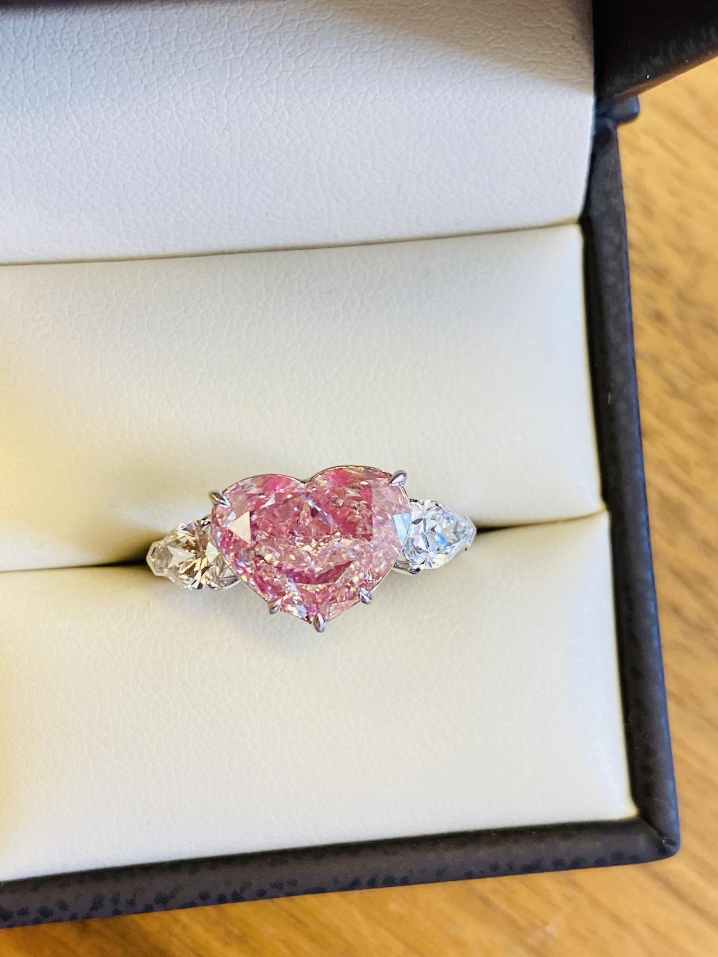 Emilio Jewelry Gia Certified 4.00 Carat Pink Diamond Heart Ring