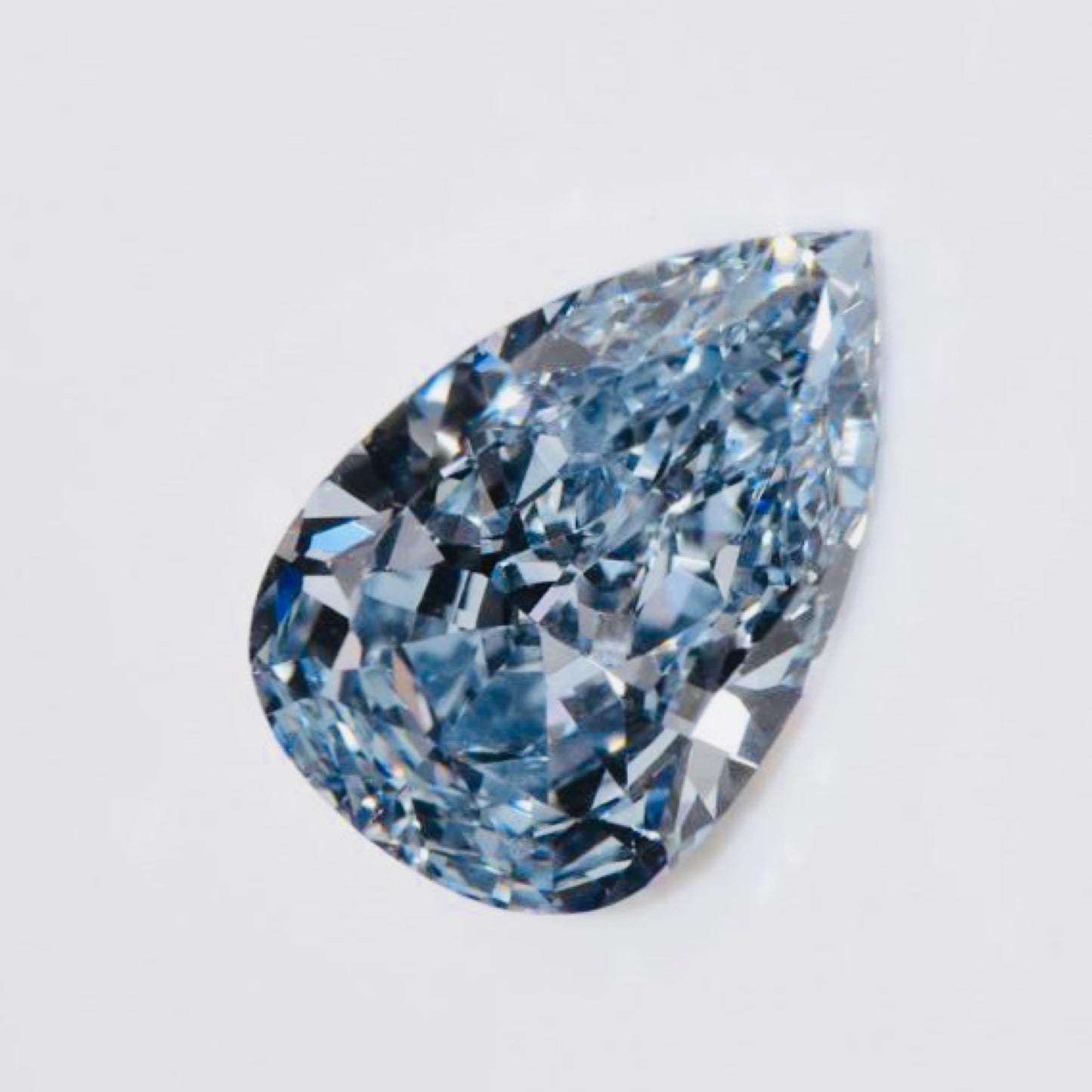 Emilio Jewelry Gia Certified 1.60 Carat Vivid Blue Pear Shape Golconda Diamond