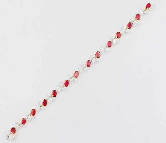 Emilio Jewelry 13.05 Carat Ruby Diamond Bracelet