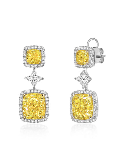 Emilio Jewelry Gia Certified 10.00 Carat Fancy Yellow Flawless Diamond Earring