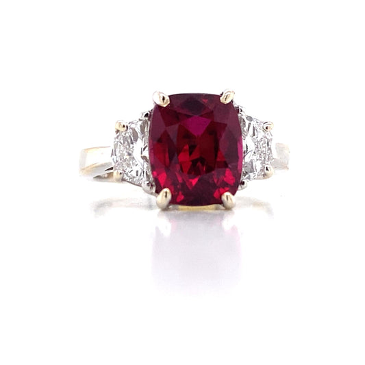 Emilio Jewelry Certified 4.00 Carat No Heat Ruby Ring