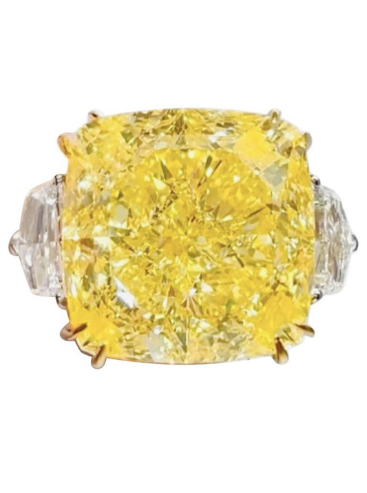 Emilio Jewelry GIA Certified 34.00 Carat Fancy Intense Yellow Diamond Ring