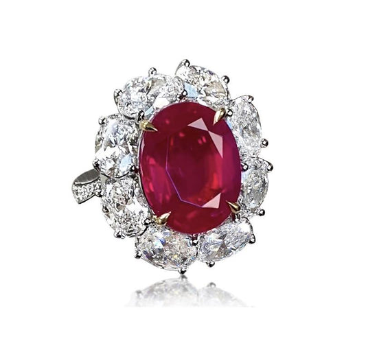 Emilio Jewelry Certified 10.00 Carat Important Burma No Heat Ruby Ring