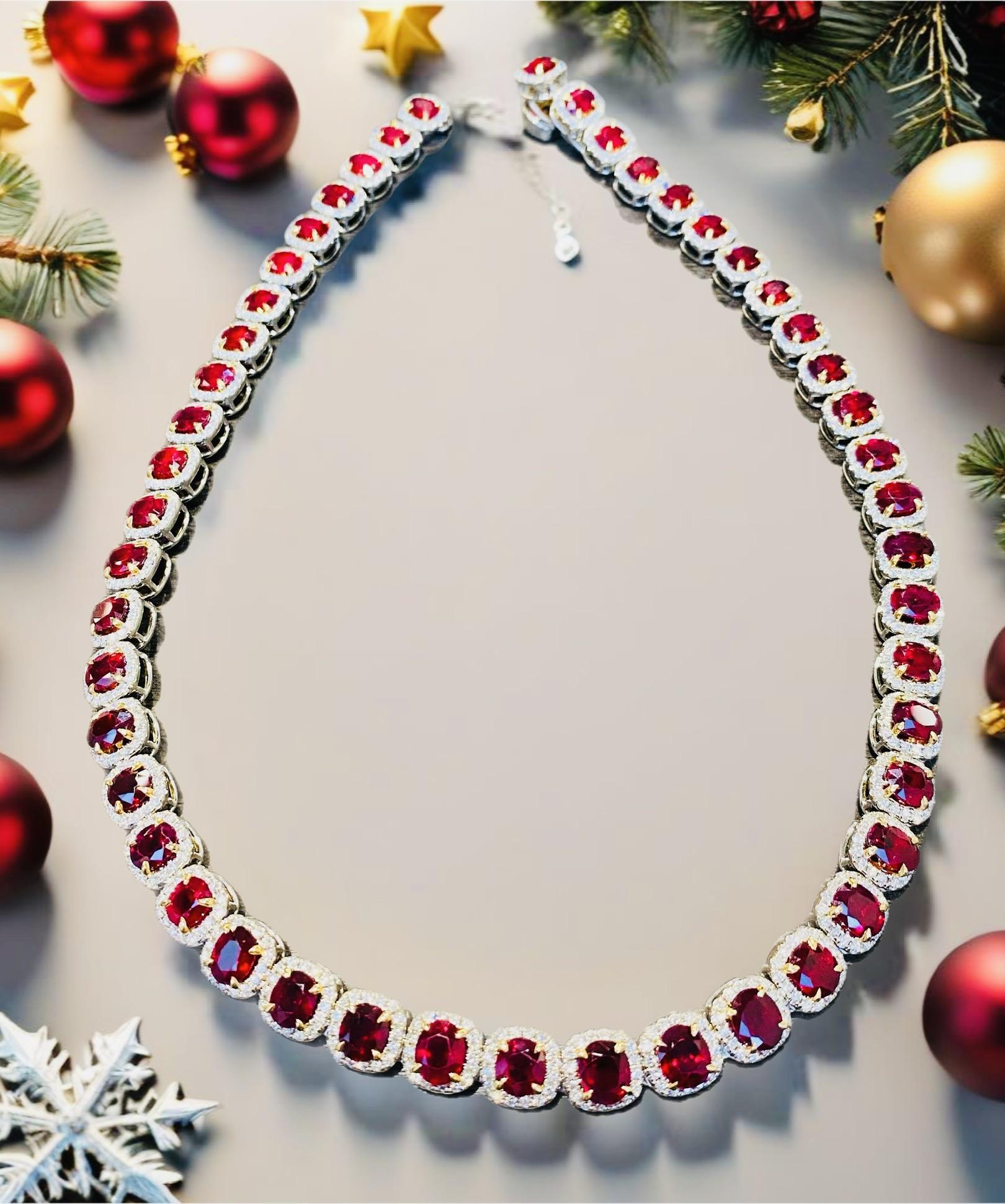 Emilio Jewelry Gia Certified 87.00 Carat Burma Ruby Necklace & Bracelet