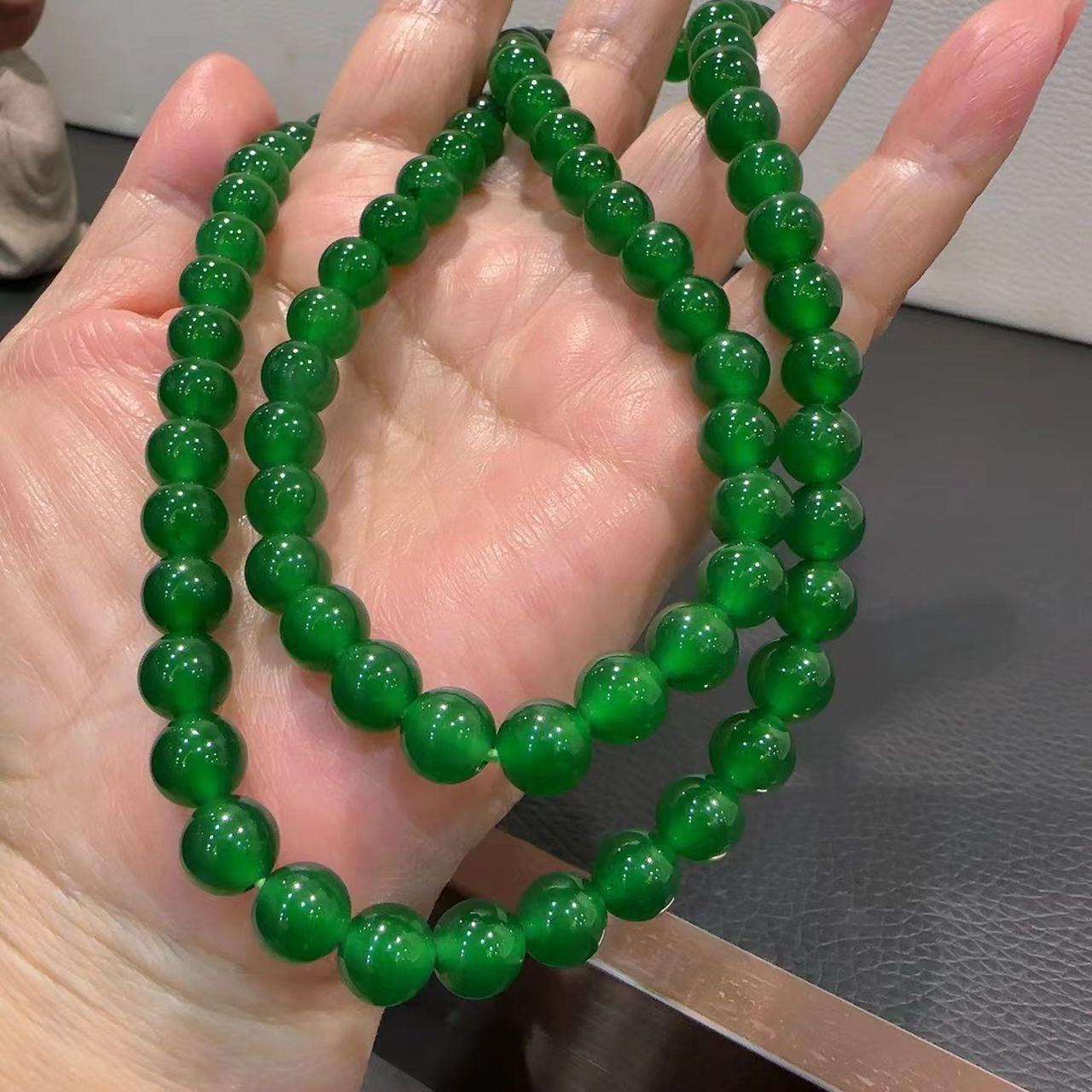 Emilio Jewelry 9mm Jadeite Jade Long Necklace