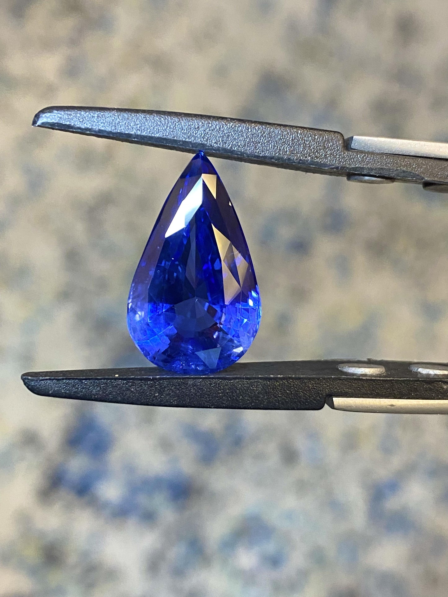 Emilio Jewelry Certified 15.00 Carat No Heat Cornflower Blue Pear Sapphire