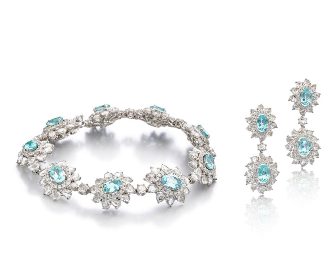 Emilio Jewelry Paraiba Bracelet Earring Suite