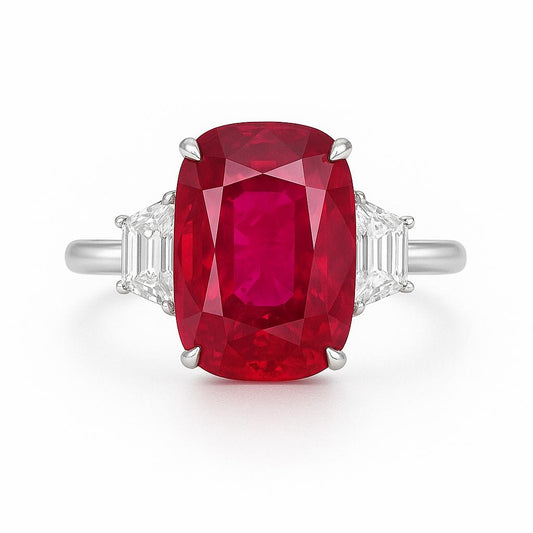 Emilio Jewelry Certified 5.00 Carat No Heat Ruby Ring