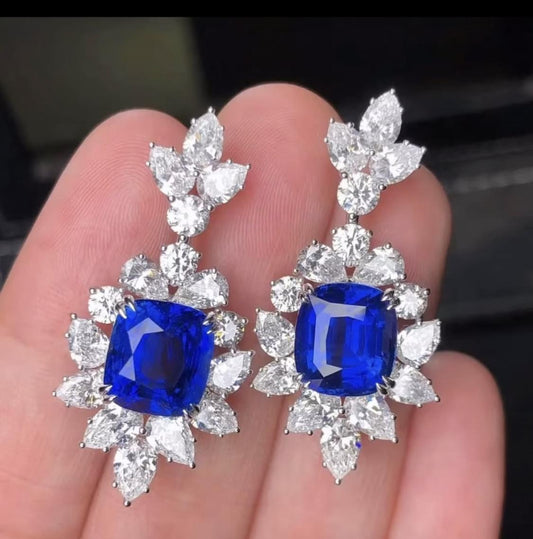 Emilio Jewelry Certified No Heat Sapphire Earrings