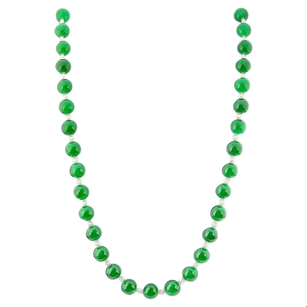 Emilio Certified Natural Jade Beads Necklace