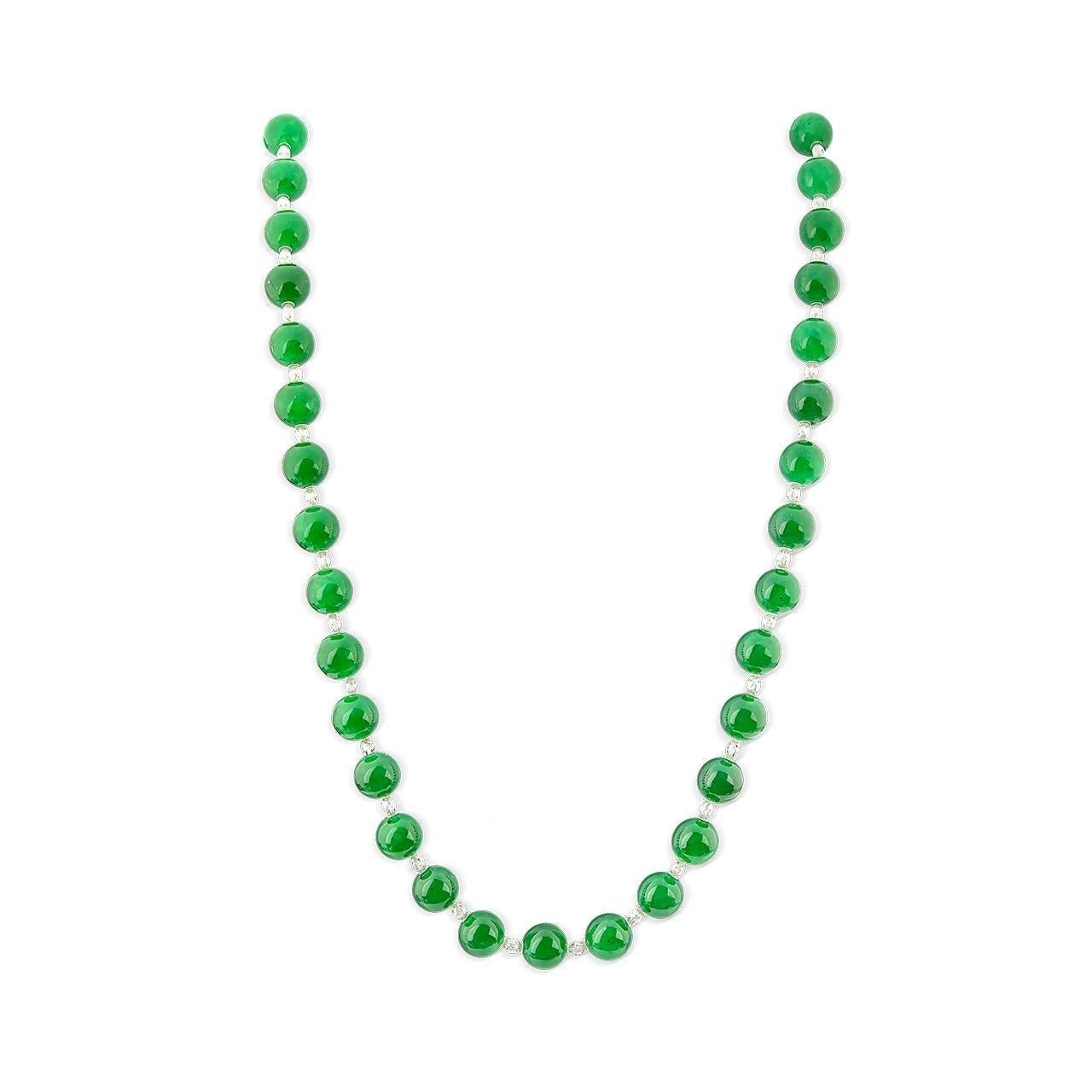 Emilio Certified Natural Jade Beads Necklace