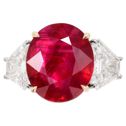 Emilio Jewelry 10.00 Carat Pigeon Blood Burma No Heat Pigeons Blood Ruby Ring
