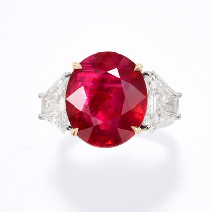 Emilio Jewelry 10.00 Carat Pigeon Blood Burma No Heat Pigeons Blood Ruby Ring