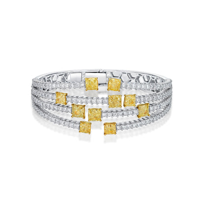 Emilio Jewelry 12.74 Carat Yellow Diamond Classic Red Carpet Bangle