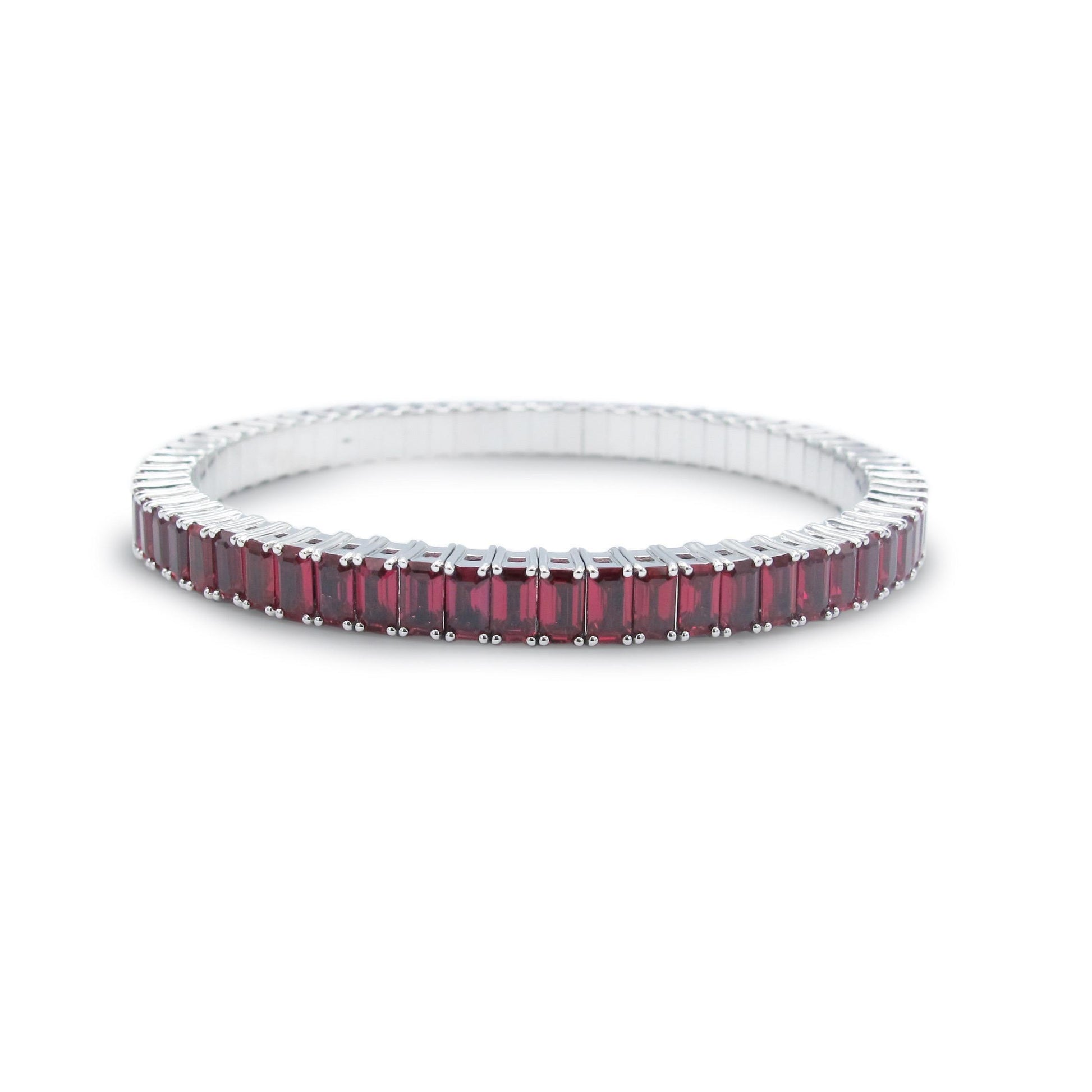 Emilio Jewelry 19.00 Carat Emerald Cut Ruby Bangle